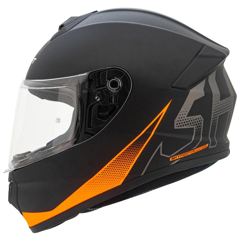 Casco Shaft 589 Brandex Negro Mate Naranja Neón Talla S