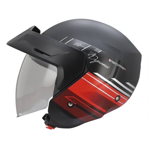 Casco ICH 101 Dynamic Negro Mate Rojo Talla S