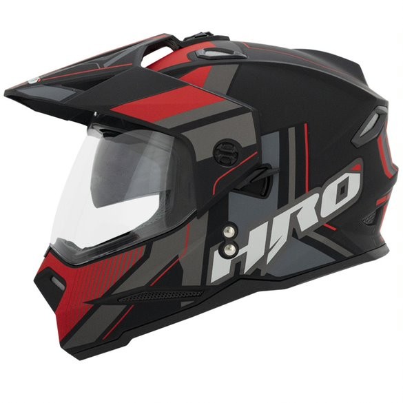 Casco HRO MX-330 Paak Negro Mate Rojo Talla L