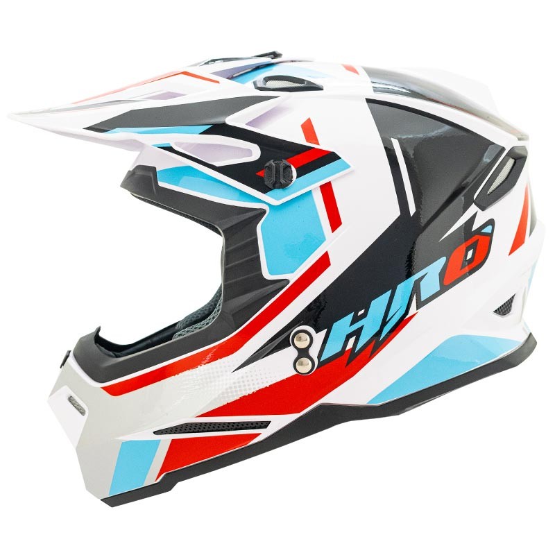 Casco HRO MX-03 Riffe Blanco Azul Talla S