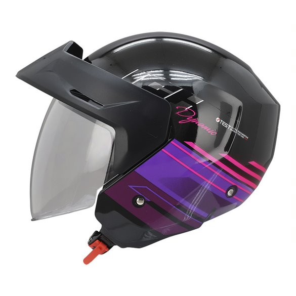 Casco ICH 101 Dynamic Negro Brillo Morado Talla S