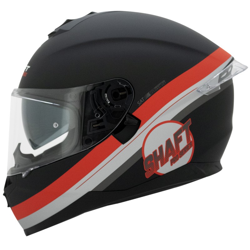 Casco Shaft Pro 600_DV Clean Negro Mate Rojo Talla M