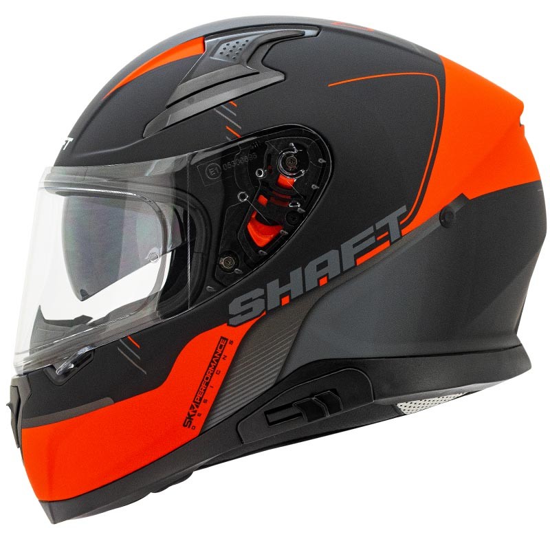 Casco Shaft 580-DV Herz Negro Mate Rojo Talla S
