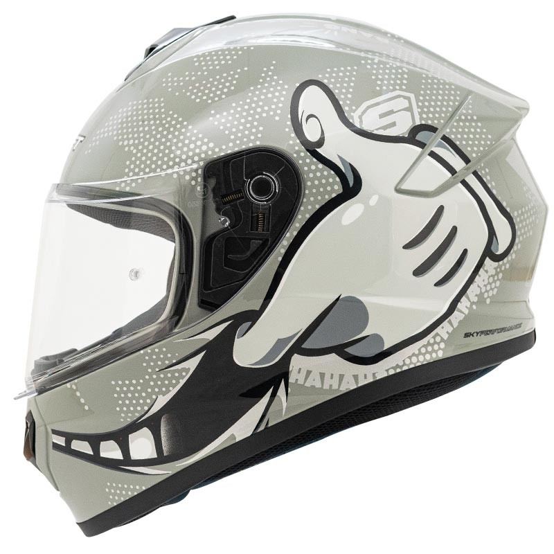 Casco Shaft 589 Jokes Gris Brillo Gris Talla M