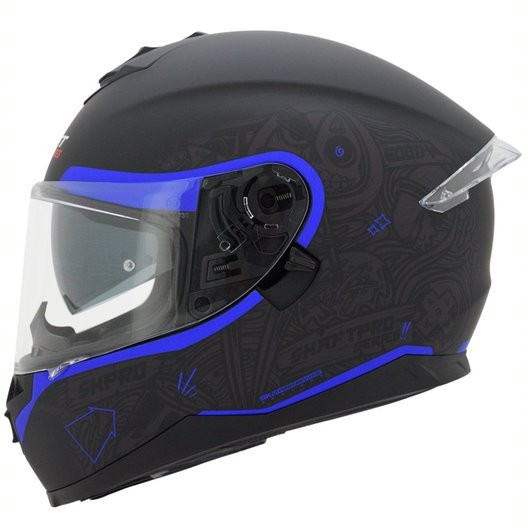 Casco Shaft Pro 600-DV Nippon Negro Mate Azul Rojo XL