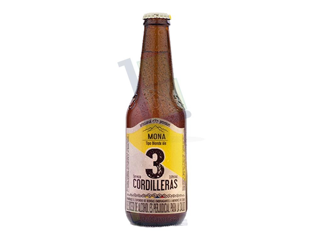 Cerveza 3 Cordilleras Mona botella x 330Ml Paca X 24