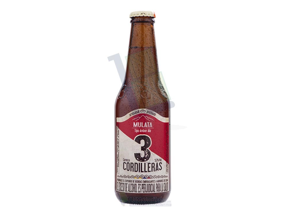 Cerveza 3 Cordilleras Mulata Botella x 330 ml Paca X 24