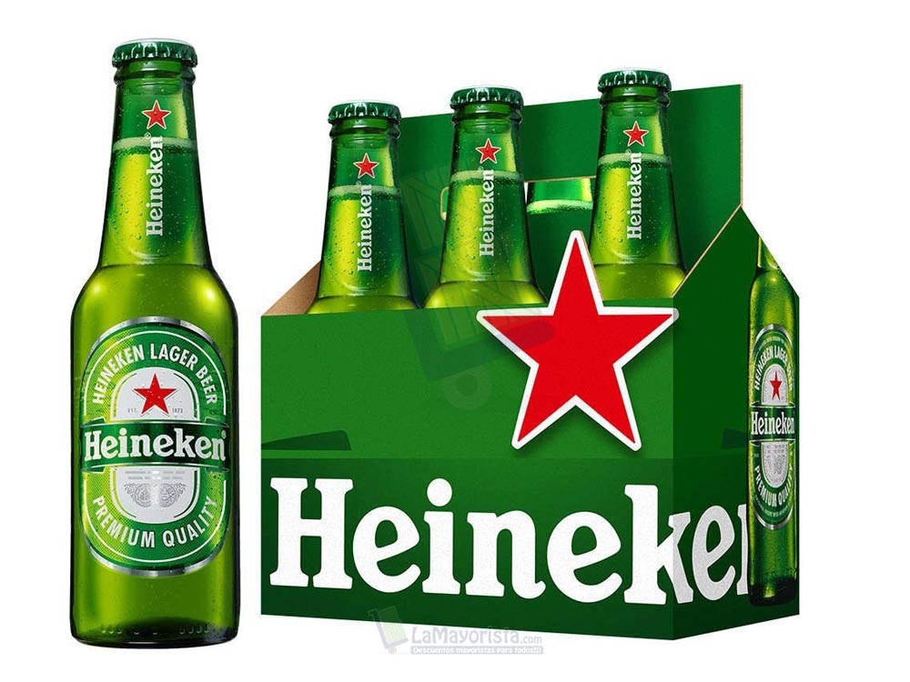 Cerveza Heineken 6pack Botella x 250 ml Paca X 4