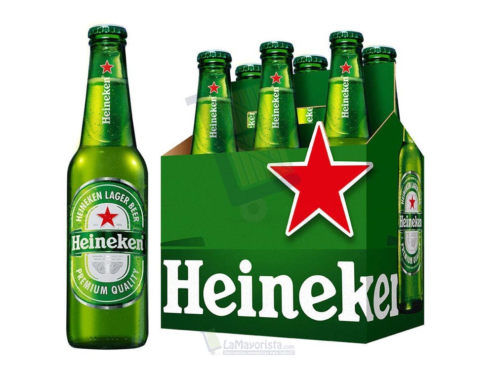 Cerveza Heineken 6pack Botella x 330 ml Paca X 4