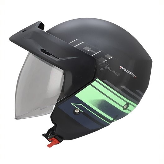 Casco ICH 101 Dynamic Negro Mate Verde Neon Talla L