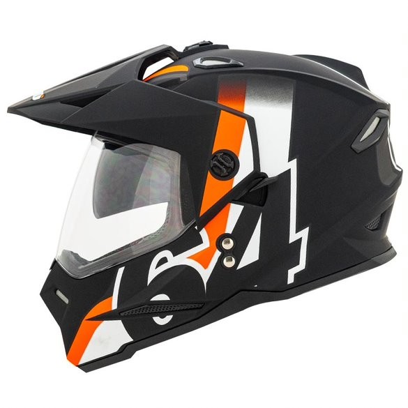 Casco HRO MX-330 Punchline Negro Mate Naranja Talla M