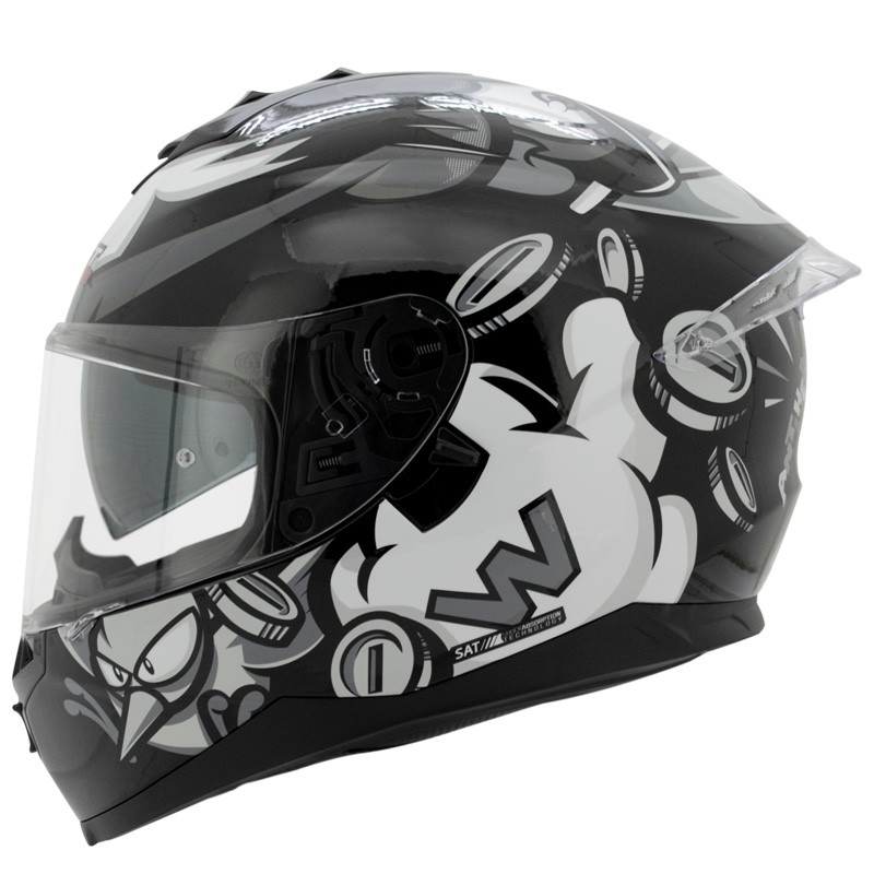 Casco Shaft Pro 600_DV Antihero Negro Brillo Gris Talla M