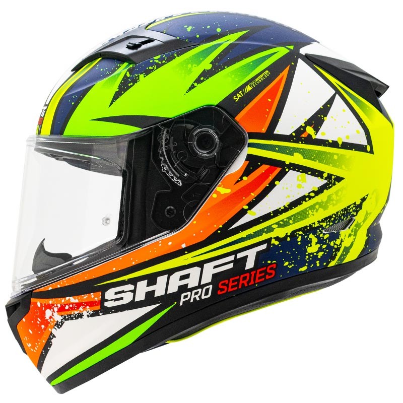 Casco Shaft Pro 545_Hunter Bang! Azul Navy Mate Amarillo Neón M