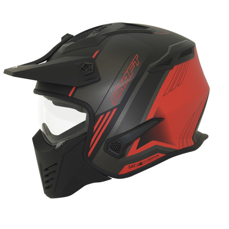 Casco Shaft 225_Pilot Kugan Negro Mate Rojo Talla S