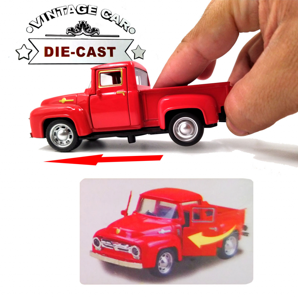 Camioneta Verde Escala Clasica Juguete Metalico Pickup Jugueteria