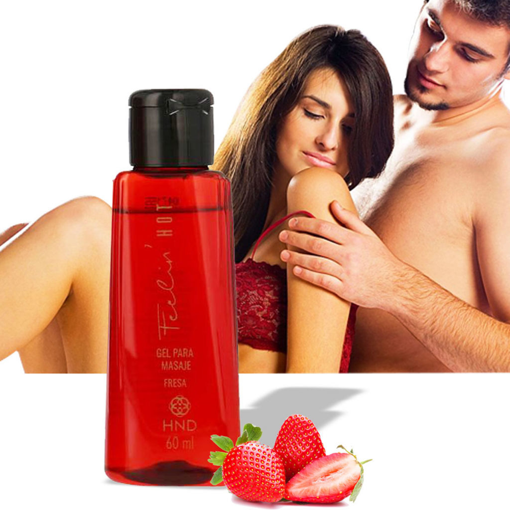 Gel Para Masaje Feelin Hot Fresa HND Cuidado Belleza Mujer