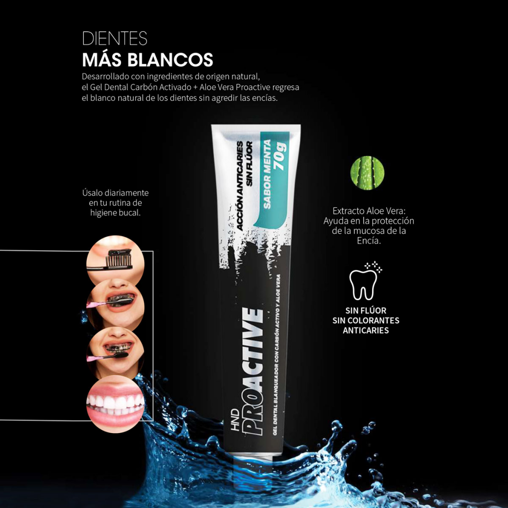 Gel Dental Carbón Activado HND Cuidado Belleza