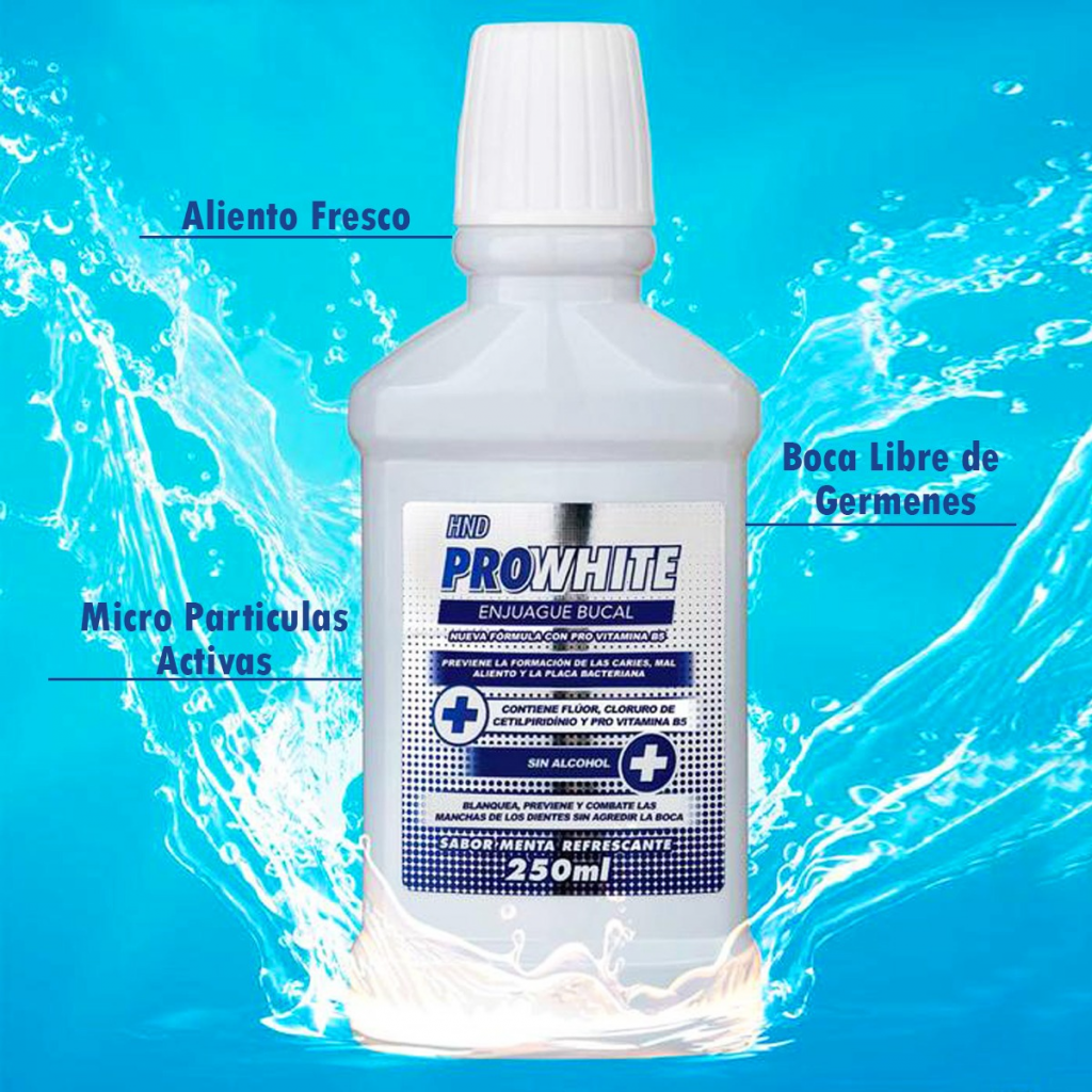 Pro White Enjuague Bucal HND Salud Cuidado