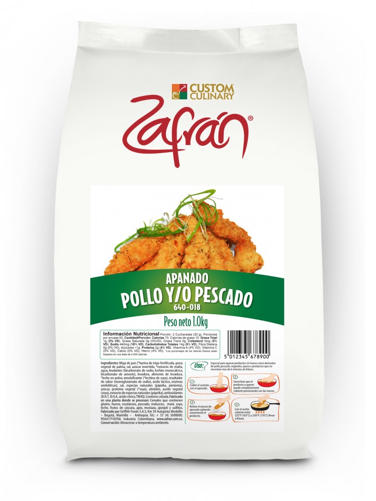 Apanado para pollo y/o pescado x 1 kilo marca Zafran