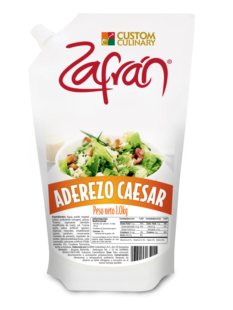 Salsa aderezo caesar de la marca Zafran x un litro