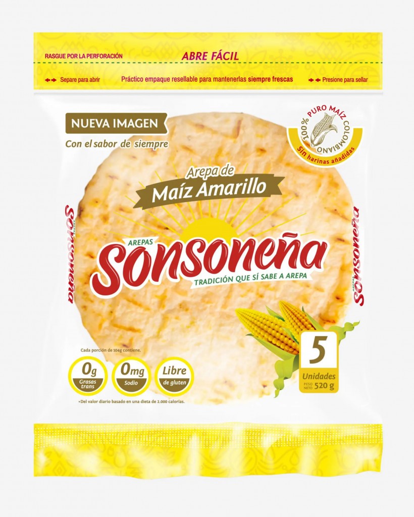 AREPA TELA AMARILLA SONSONEÑA 5 UN*520GR