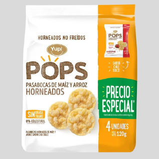 PASABOCAS MAIZ/ARROZ POP SWEET *4UND