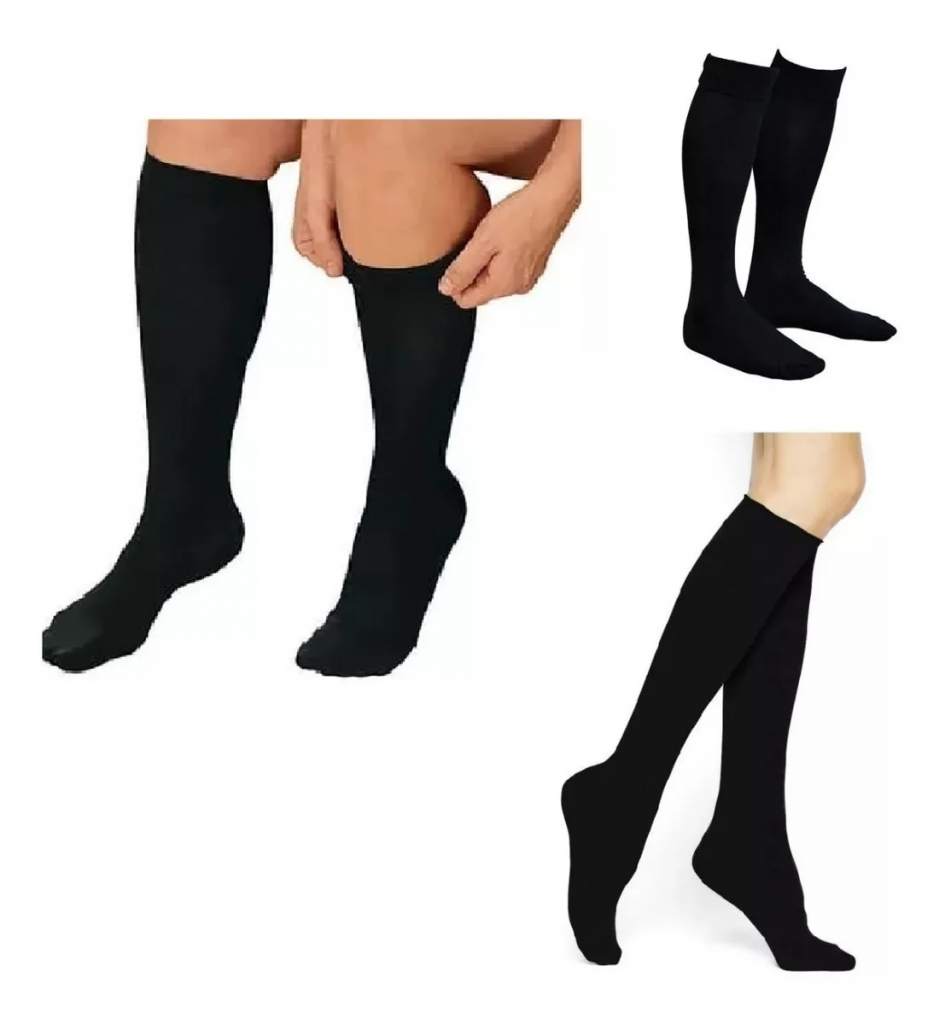Medias Futboleras Deportivas Negras Unisex Fútbol Calcetines 10-12