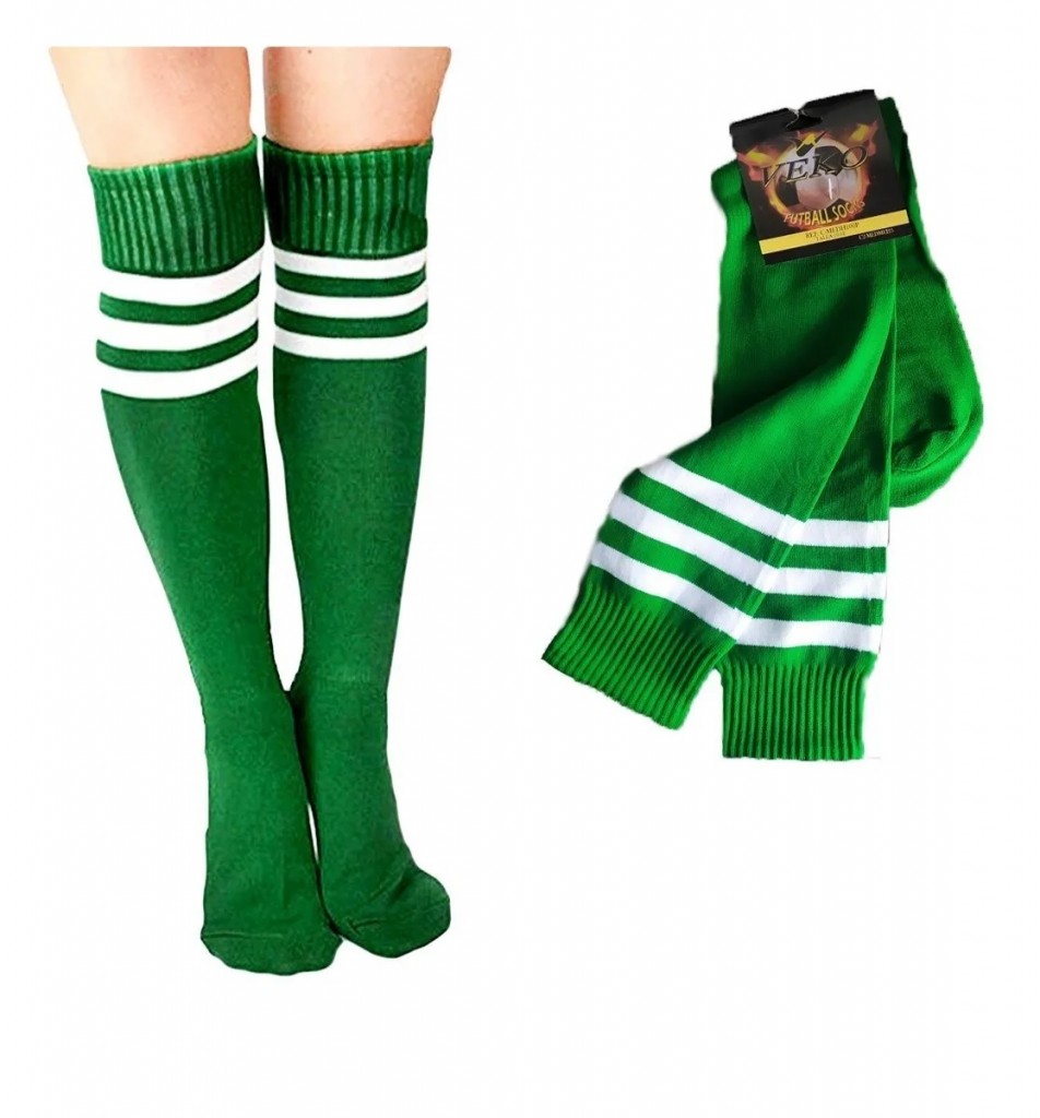 Medias Futboleras Deportivas Verde Unisex Fútbol Calcetines 10-12