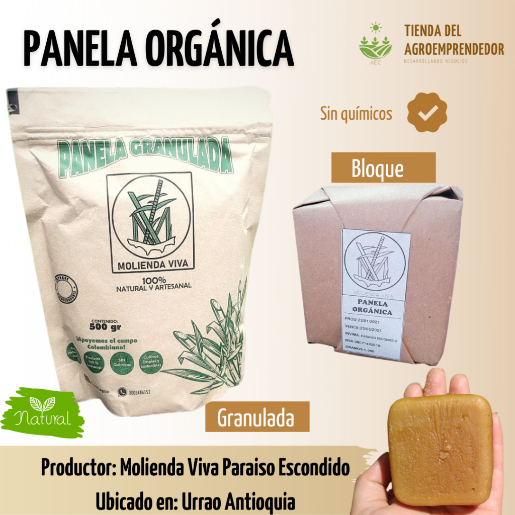 Panela 100% Orgánica de Urrao, Ant, en Bloque