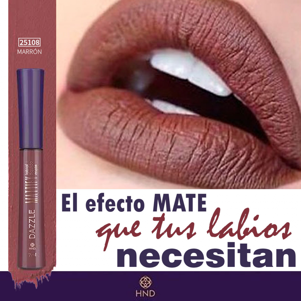 Labial Liquido Mate Marrón HND Maquillaje Labios Mujer