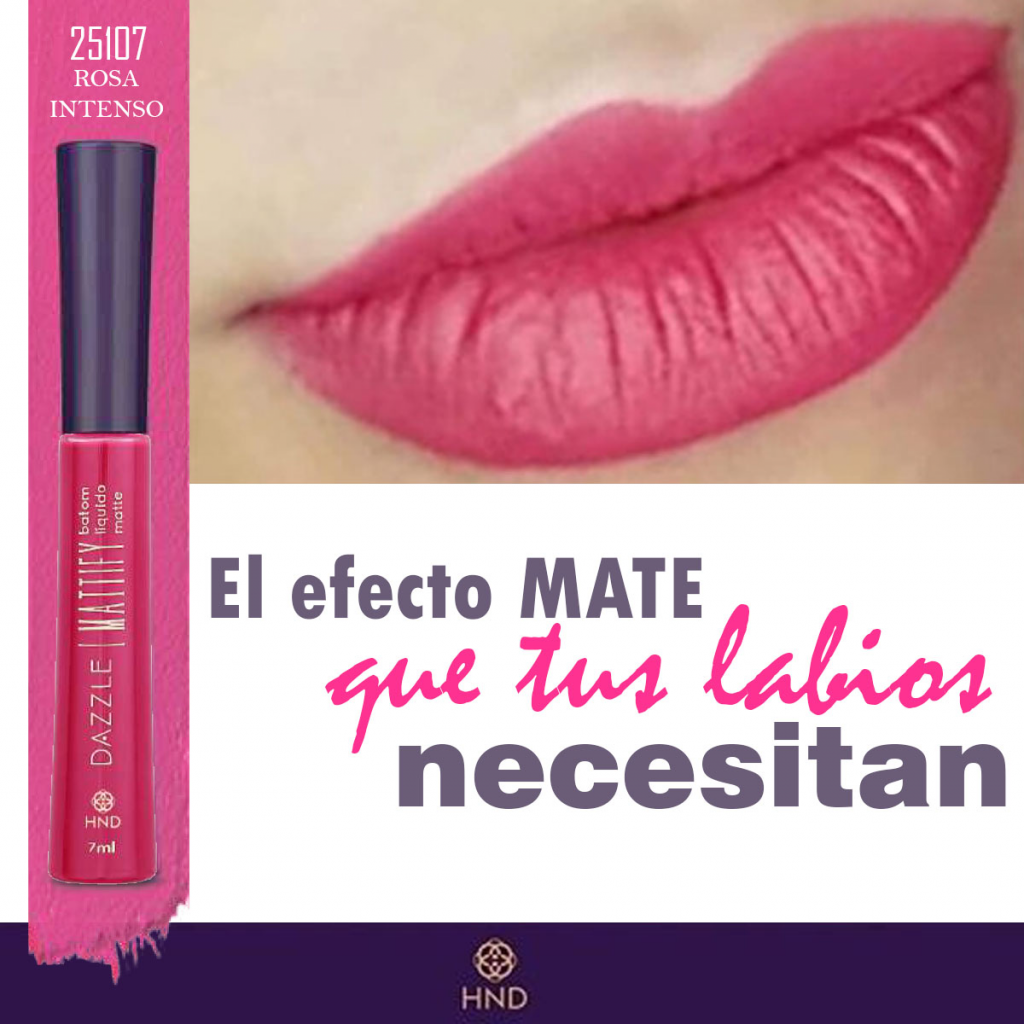 Labial Liquido Mate Rosa Intenso HND Maquillaje Labios Mujer