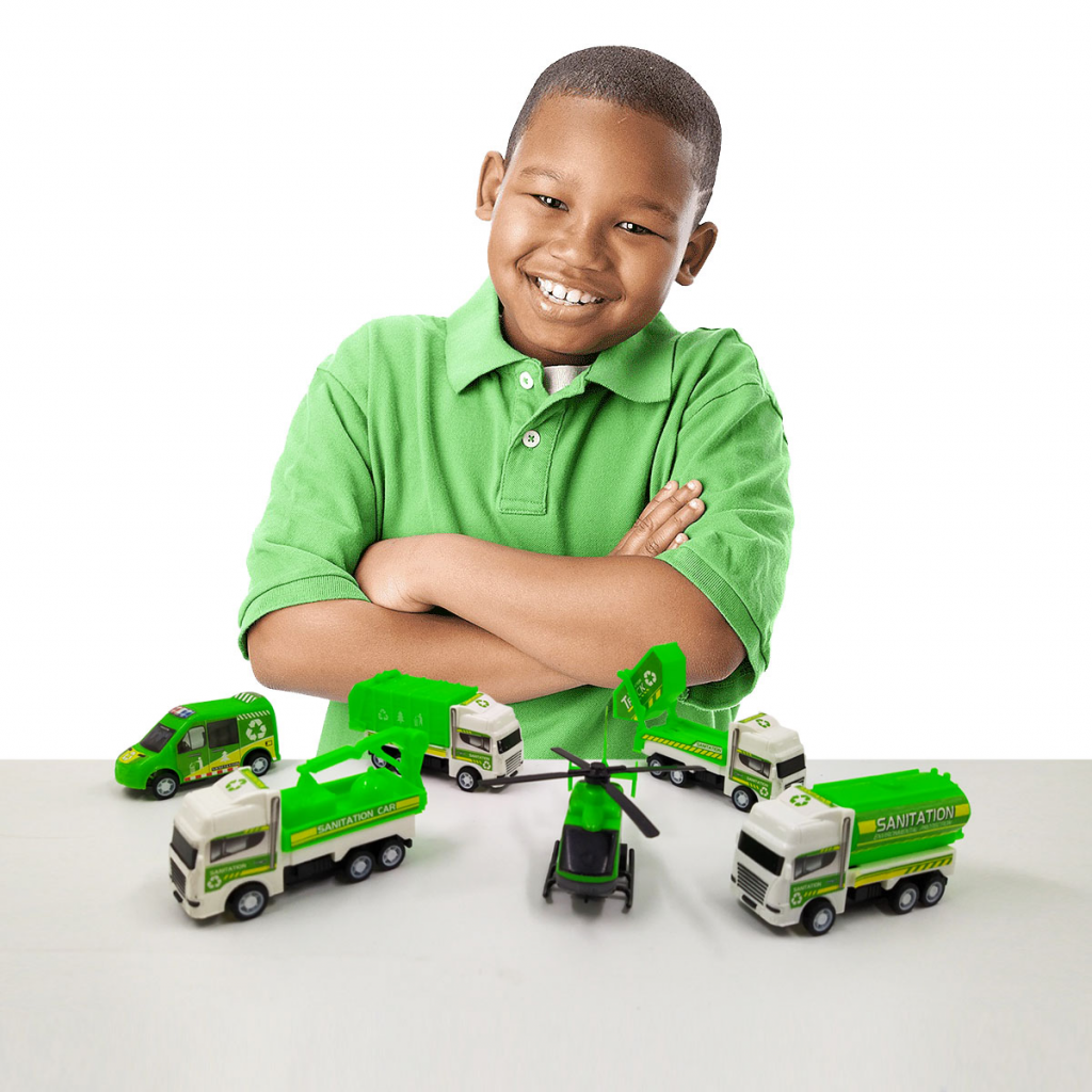 Set Carros Basura Escala Juguete Vehículos Juguetería