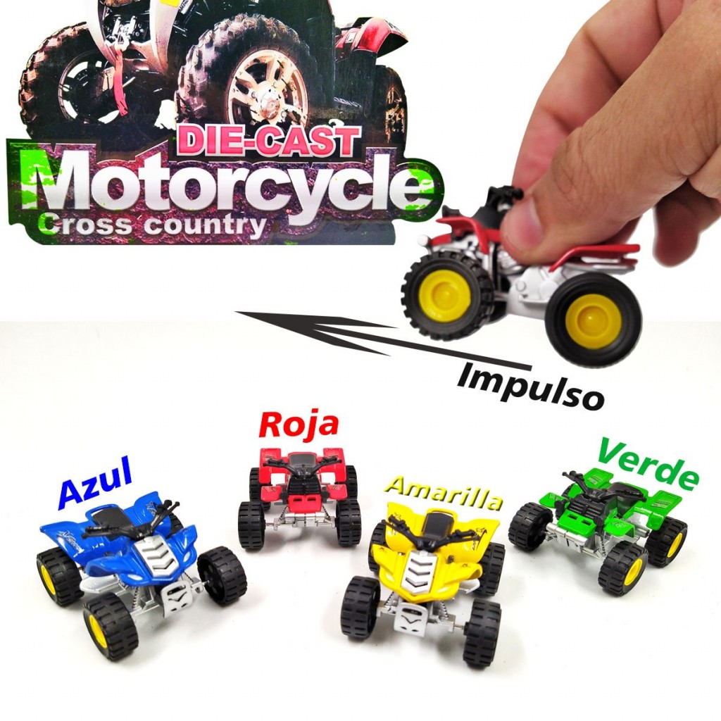 Motos Cuatrimotos Juguete Vehículo Escala Infantil Juguetería Verde