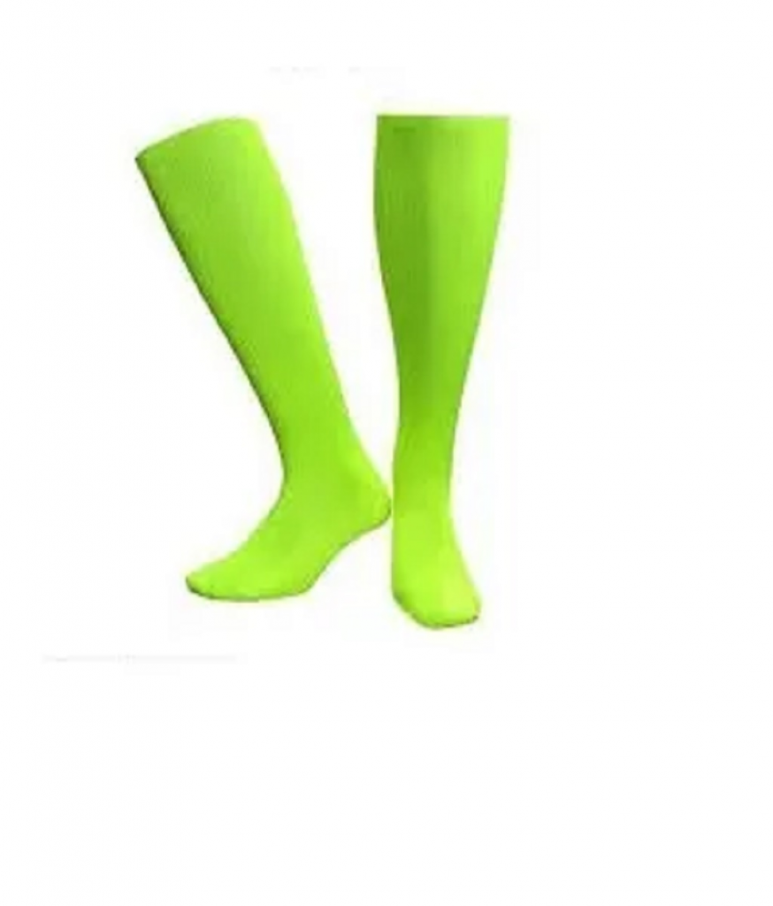 Medias Futboleras Deportivas Unicolor Verde Neon Unisex Fútbol Calcetines 10-12