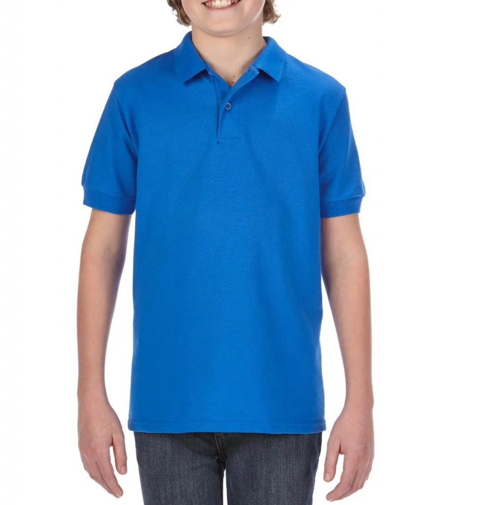 Camiseta Tipo Polo Azul Escolar Niños Vestuario