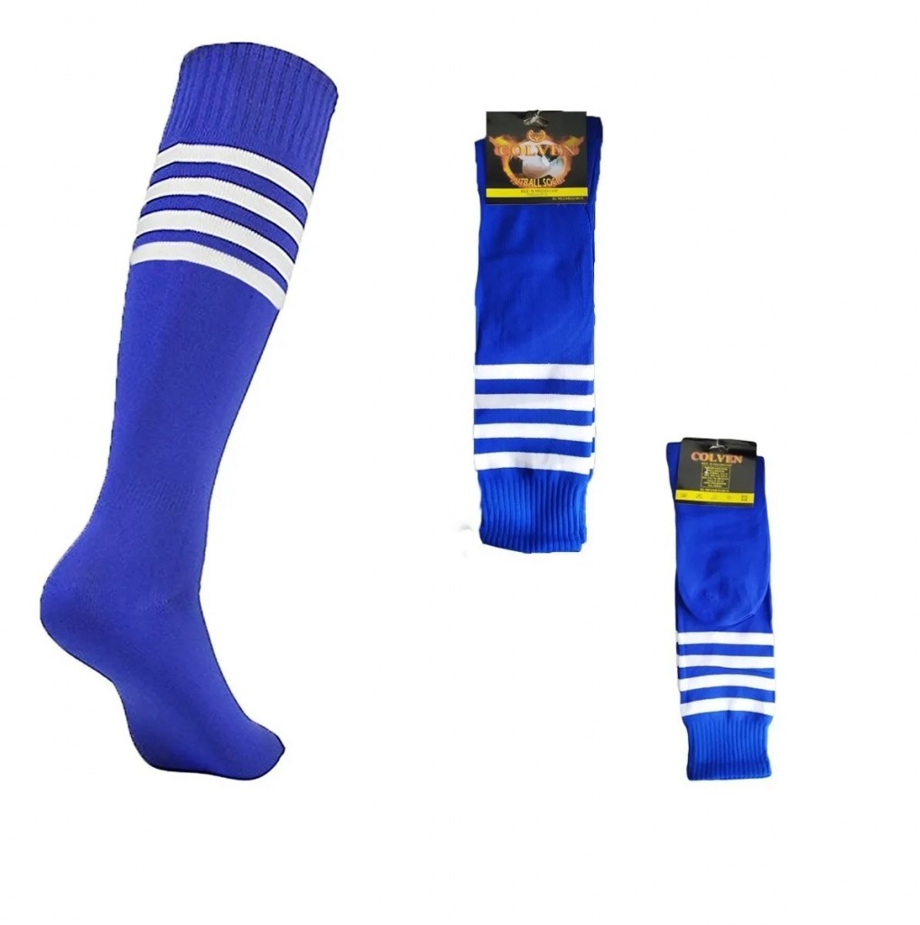 Medias Futboleras Deportivas Azul Unisex Fútbol Calcetines 10-12