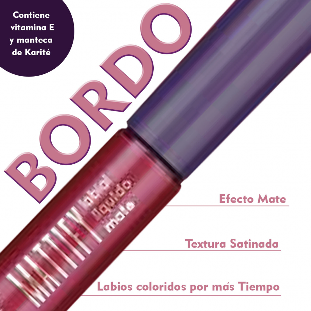 Labial Liquido Mate Bordo HND Maquillaje Belleza Labios