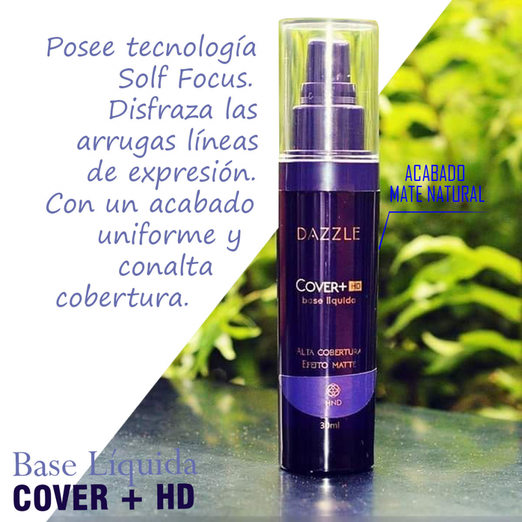Base Liquida Dazzle HD Cover Belleza Maquillaje Dama CLARO 1