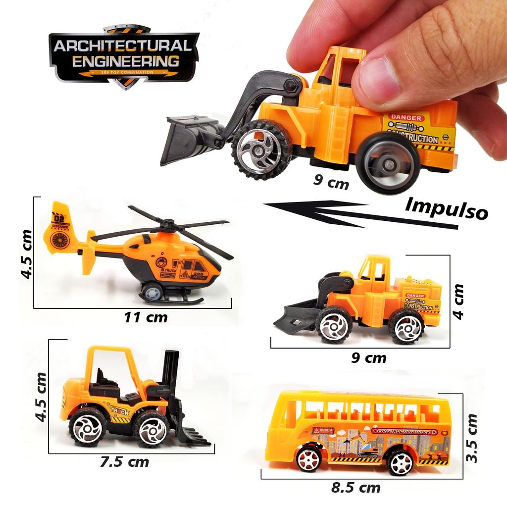Carros Construcción Juguete Set Escala Vehículos Juguetería DJ4189