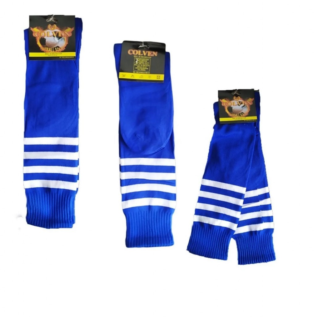 Medias Futboleras Deportivas Azul Unisex Fútbol Calcetines 10-12
