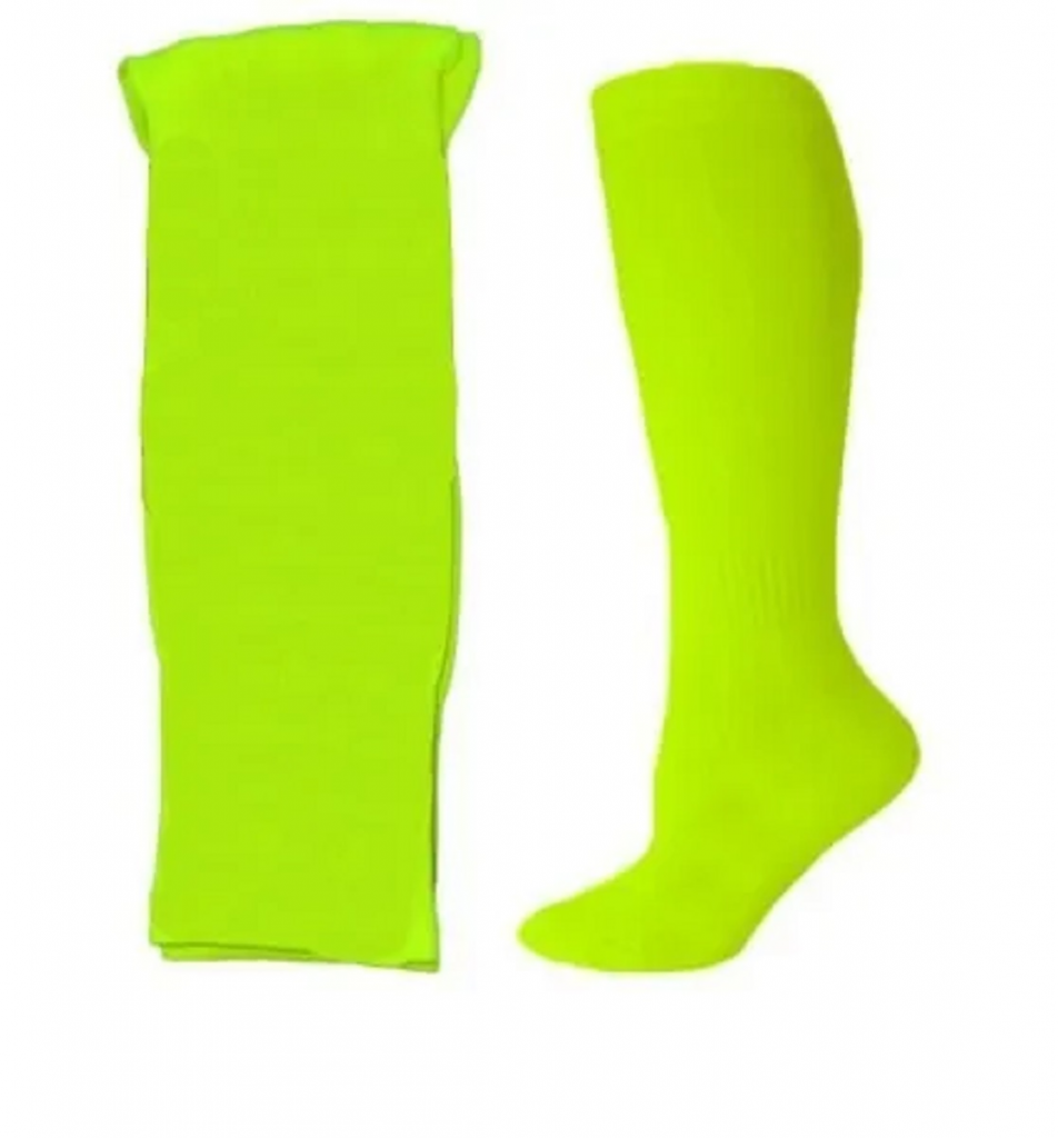 Medias Futboleras Deportivas Unicolor Verde Neon Unisex Fútbol Calcetines 10-12