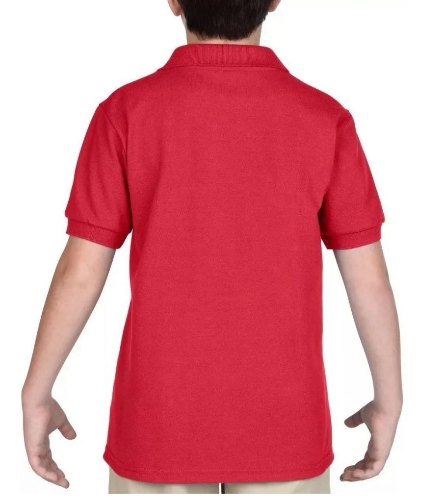 Camiseta Tipo Polo Roja Camisas Escolar Deporte Niños Uniforme