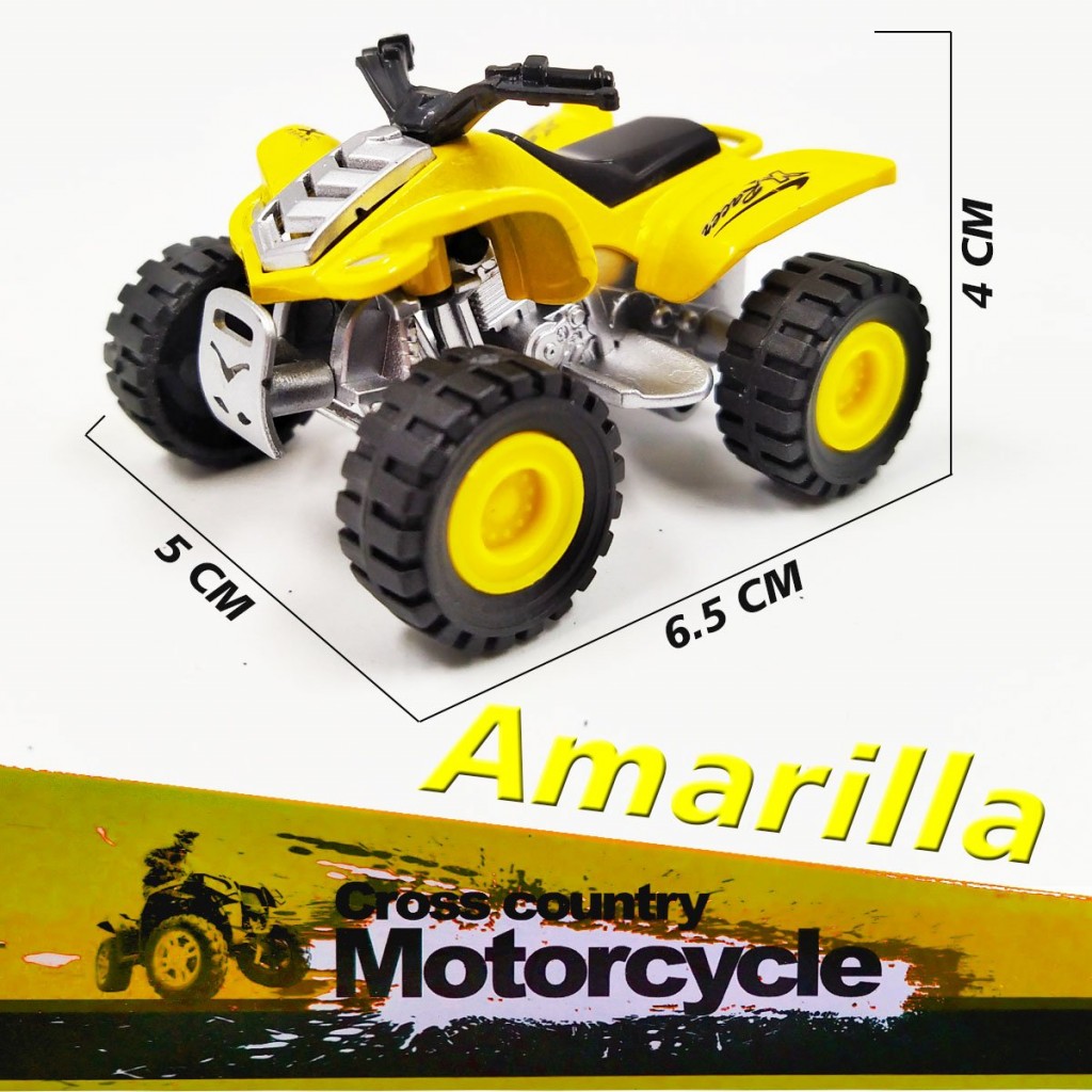 Motos Cuatrimotos Juguete Vehículo Escala Infantil Juguetería Amarillo