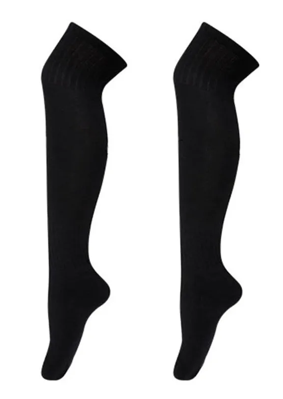 Medias Futboleras Deportivas Negras Unisex Fútbol Calcetines 10-12