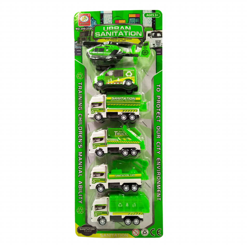 Set Carros Basura Escala Juguete Vehículos Juguetería