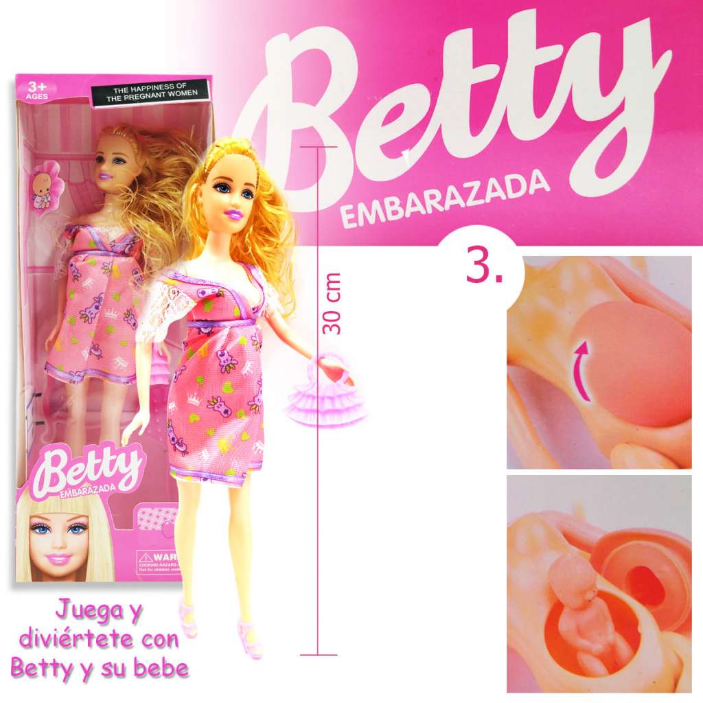 Muñeca Juguete Tipo Barbie Embarazada Hermosa DJ2822C-3