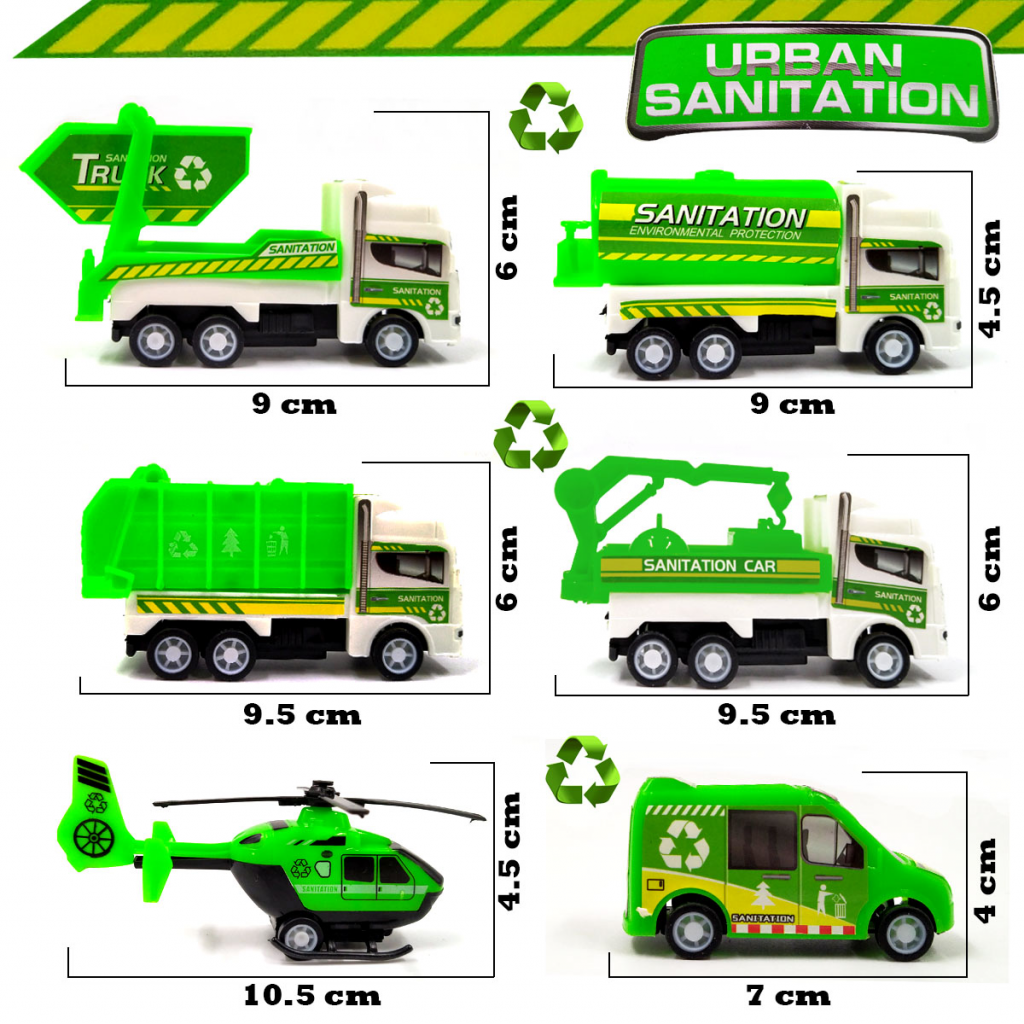 Set Coleccionable de carros Militares Bomberos Basura Infantiles