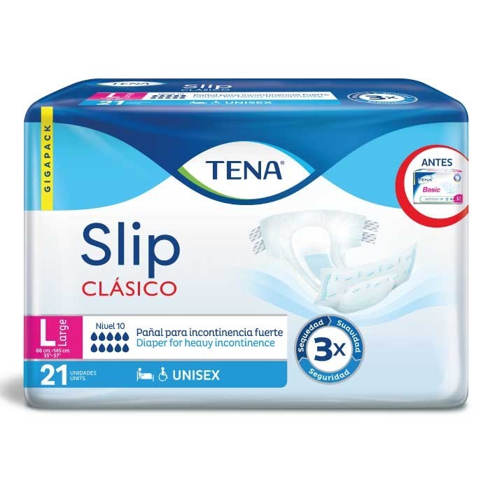 TENA SLIP CLASICO L X 21 UNID