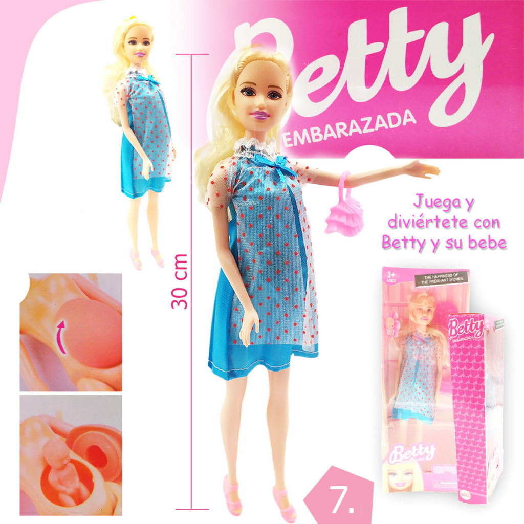 Muñeca Juguete Tipo Barbie Embarazada Hermosa DJ2822G-7