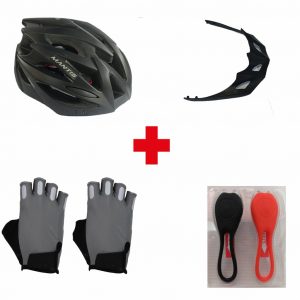 Combo Cascos Gw Mantis + Luces + Guantes Mtb/ruta Ciclismo